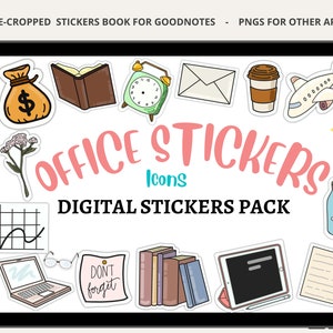 KANTOOR digitale stickers voor GoodNotes, Work Essentials digitale stickers, kantoorwerk digitale planner stickers, GoodNotes digitale stickers