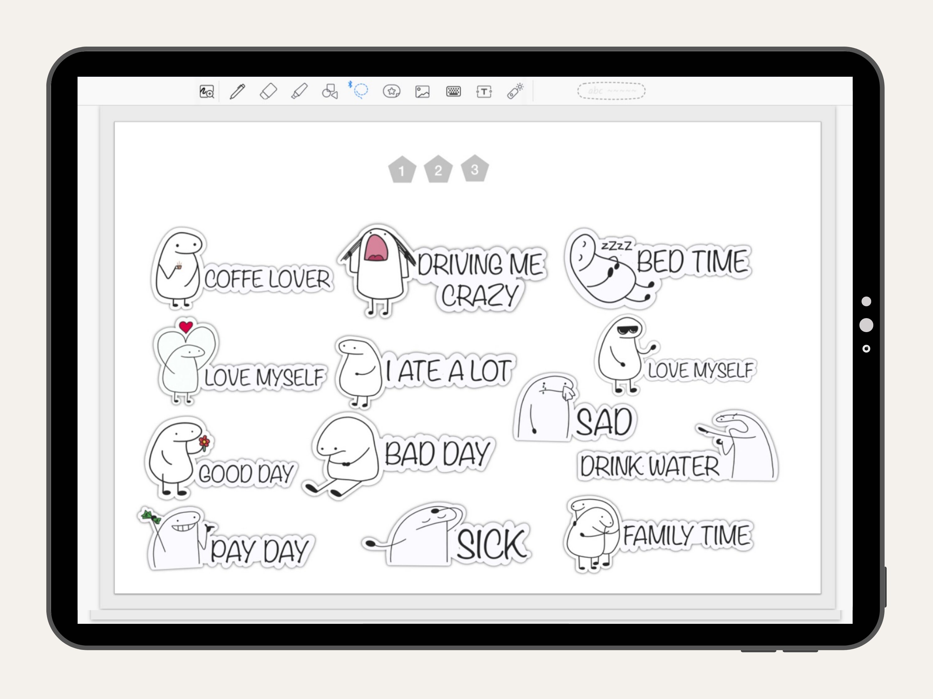 Emoji Cute Everyday Digital Stickers for Goodnotes Everyday Life Icon