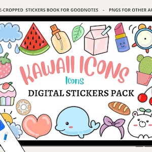 Niedliche digitale Sticker Pack, kawaii Goodnotes Sticker, Planner Sticker, funktionale Sticker, Goodnotes digitale Sticker für digitalen Planner