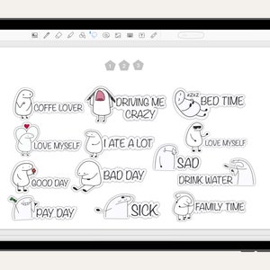 Flork Cute Everyday Digital Stickers for Goodnotes Everyday Life Icon ...