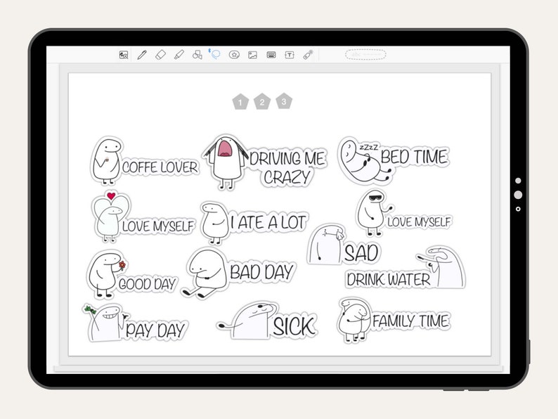 Flork Cute Everyday Digital Stickers for Goodnotes Everyday Life Icon ...
