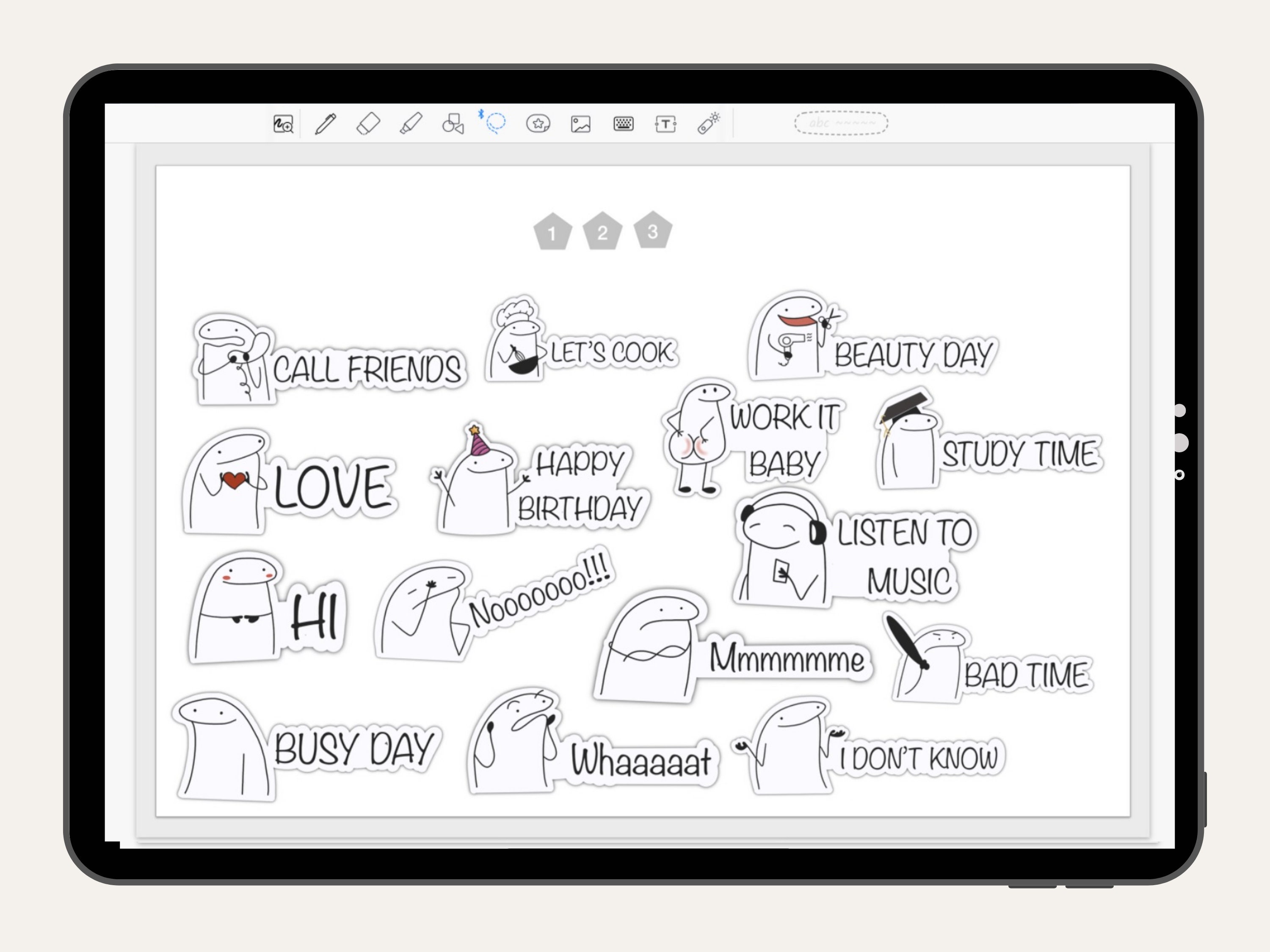 Emoji Cute Everyday Digital Stickers for Goodnotes Everyday Life Icon