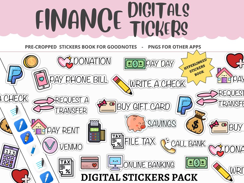 Finance Digital Planner Stickers for Goodnotes, Budget Stickers for ...