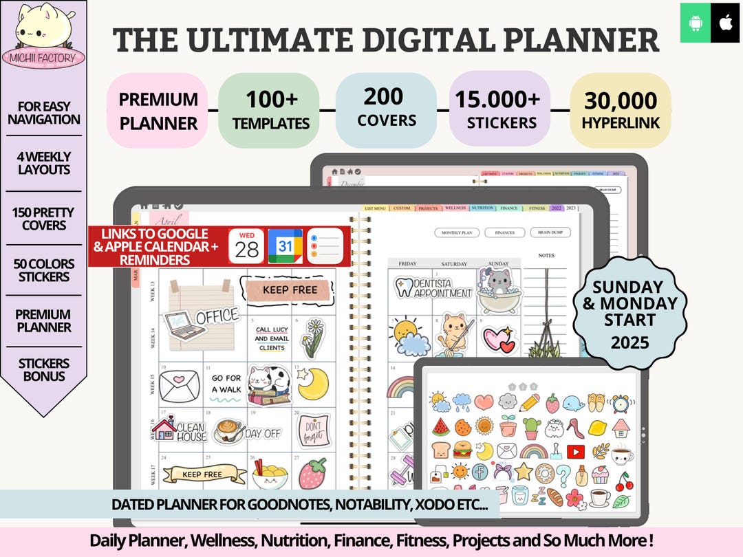 Digital Planner 2025 Goodnotes, Digital Planner for Notability and ...