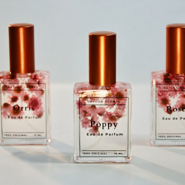 Artisan Perfumes with Natural Pink Flowers