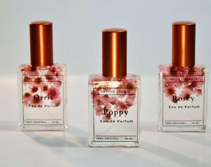 Artisan Perfumes with Natural Pink Flowers