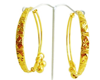 Zodiac 22K 23K 24K Thai Baht Yellow Gold GP Baby Set Anklet Bell Anklet for Child Jewellery Jewelry Gift Handmade From Thailand