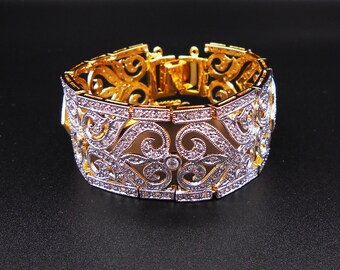 Details about / Heart Drop 22K 24K Thai Style Enamel Baht Yellow Gold GP Bracelet Bangle Women