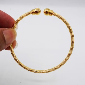 Bracelet Bangle 22K 23K 24K Thai Baht Yellow Gold Plated Women Girl Jewelry Gold Handmade From Thailand Gift For Her