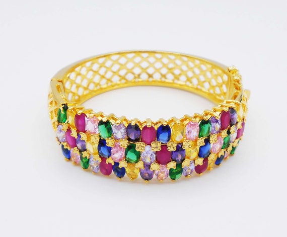 Buy Gem Stone King10 Inch Multi-Color Crystal and Gold Plated Brass Anklet  Bracelet For Women Online at desertcartINDIA
