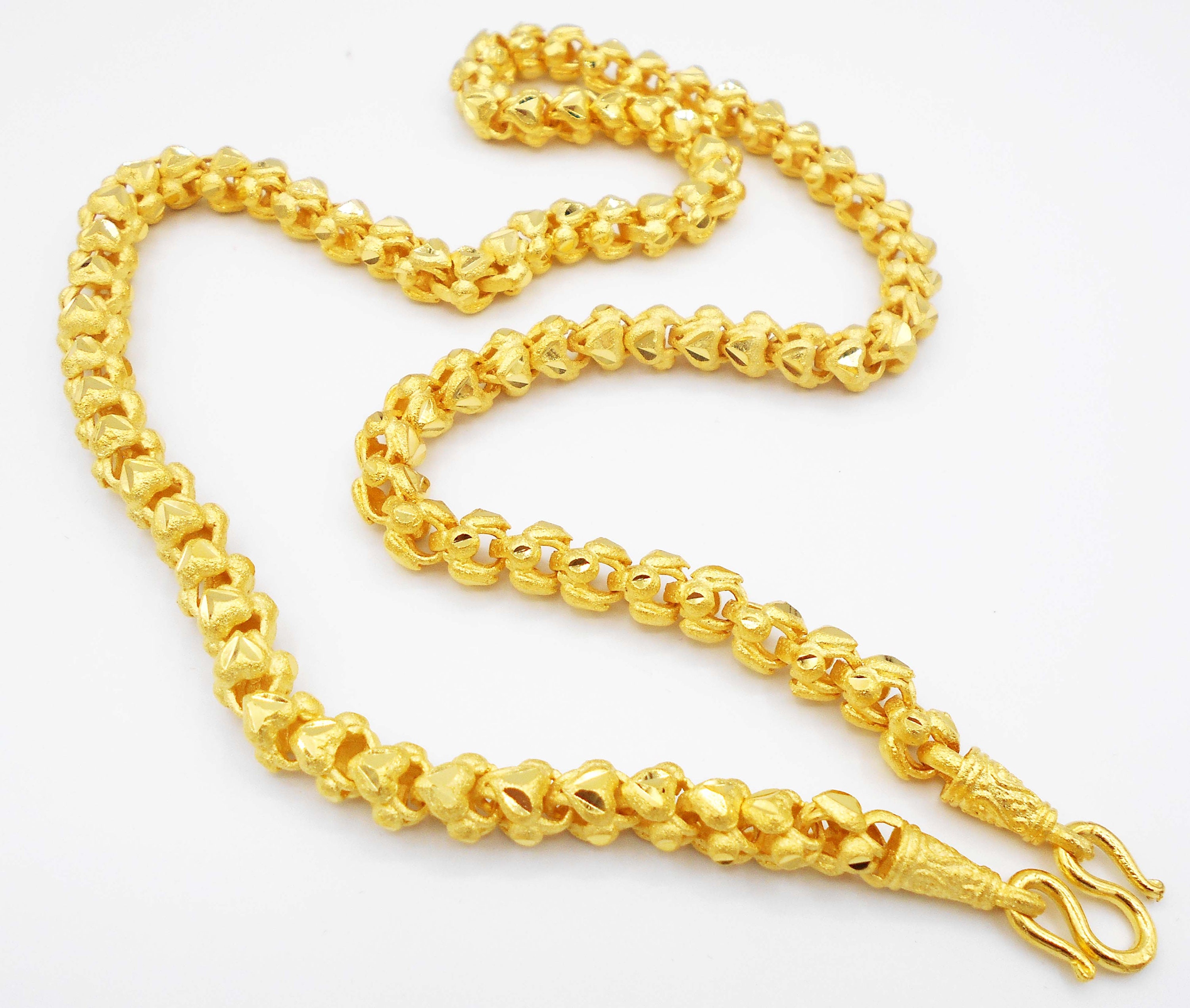 Necklace Gold Chain Link 22K 23K 24K Thai Baht Yellow Gold Plated