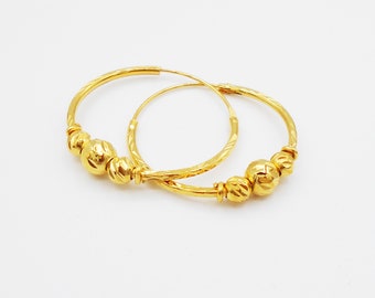 Thai gold hoop best sale earrings