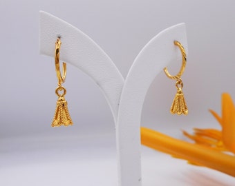 Handmade Thai Gold Plated Dangle Earrings: Exotic Jewelry ,Delivered Duty Paid