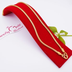 2.5 mm Necklace Chain 22K 23K 24K Thai Baht Yellow Gold Plated For Men, Women Jewelry Necklace Choker 18 inches Gift For Her From Thailand