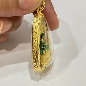 Emerald Buddha Pendant :With Case 23k Gold Plated Thai Amulet ,Delivered Duty Paid image 6