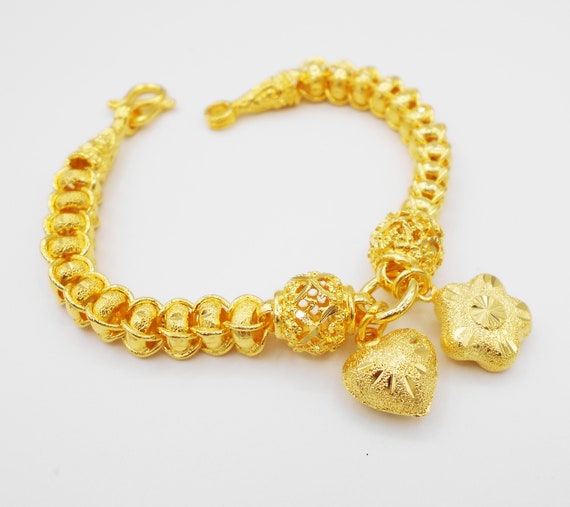 24k Gold Chain Bracelet Bangle Jewelry Accessories Luxury Bracelet Dubai  Gold Ethiopian Golden Bangles Women Bracelets Wedding Gifts Bracelets For  Women Men Charm Bracelet Party Gold Filled Bracelet Fashion Accessories Gold  Plated