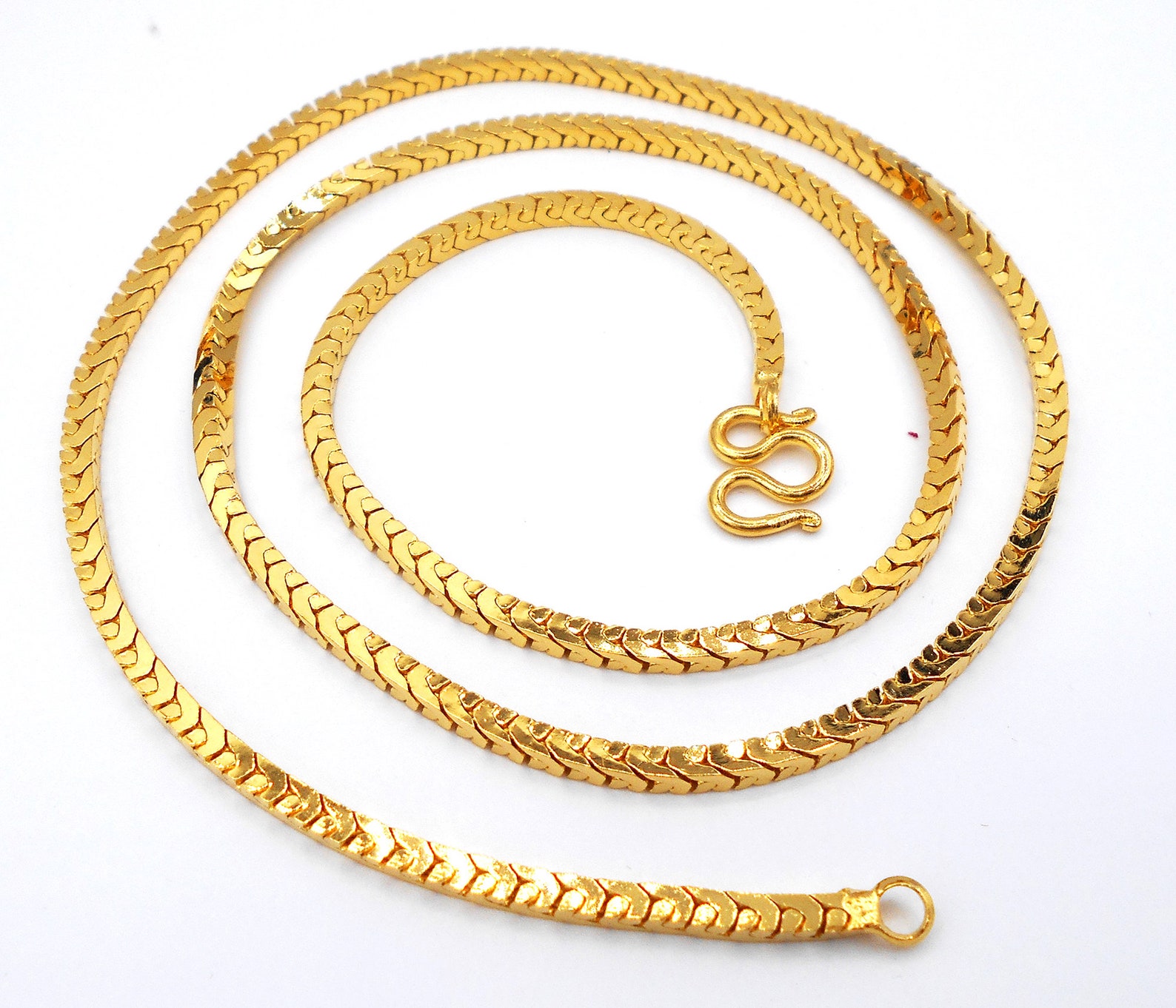 Necklace Gold Chain 22K 23K 24K Thai Baht Yellow Gold Plated - Etsy