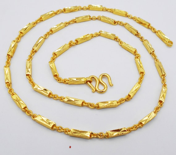 Buy Chain 22K 23K 24K Thai Baht Gold Plated Necklace 18 inch 18 Grams 6 mm  Jewelry Online at desertcartINDIA