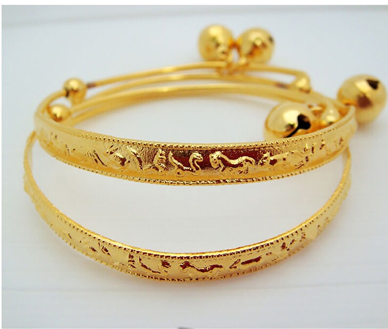 Zodiac 22K 23K 24K Thai Baht Yellow Gold GP Baby Set Anklet - Etsy