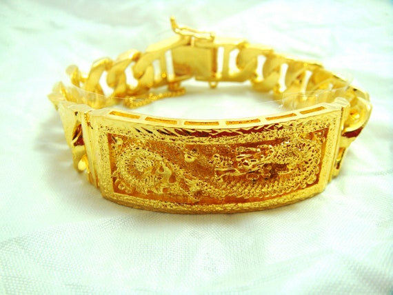 Thai Jewelry Gold Dragon Bangle Bracelet 22K 23K 24K Thai Baht