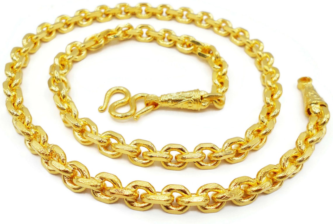 9 MM Necklace Heavy Gold Chain Link 26 Inch 120 Grams 22K - Etsy