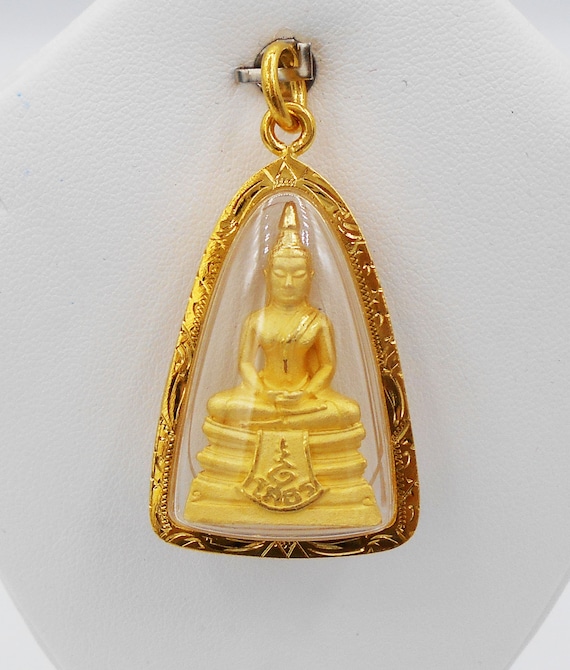 Phra Sothorn Gold Pendant Charm Thai Buddha Amulet With Case - Etsy ...