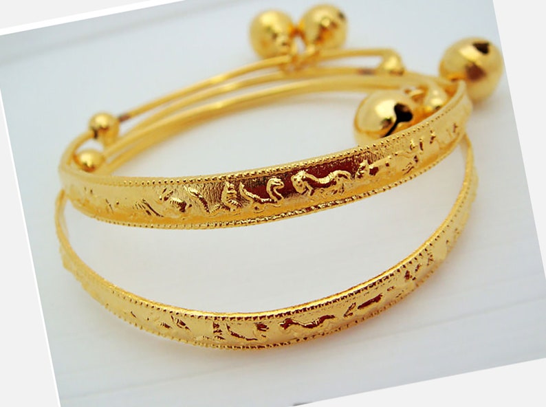 Zodiac 22K 23K 24K Thai Baht Yellow Gold GP Baby Set Anklet - Etsy