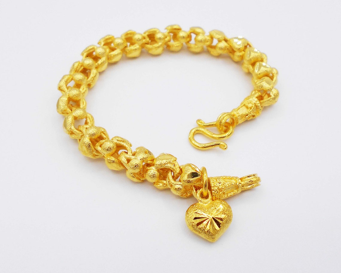 Thai Jewelry Gold Bangle Bracelet 22K 23K 24K Thai Baht Yellow Etsy