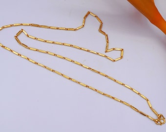 2 mm Necklace Chain 22K 23K 24K Thai Baht Yellow Gold Plated For Men, Women Jewelry Necklace 24inch From Thailand