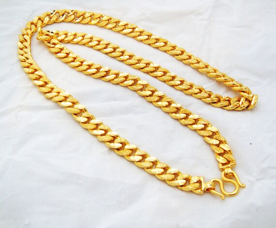 11 MM Cuban Necklace Men's Gold Chain 