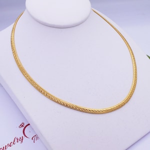 Necklace Gold  Chain 22K 23K 24K Thai Baht Yellow Gold Plated For Women Jewelry Necklace Choker 18 inch Gift For Her From Thailand