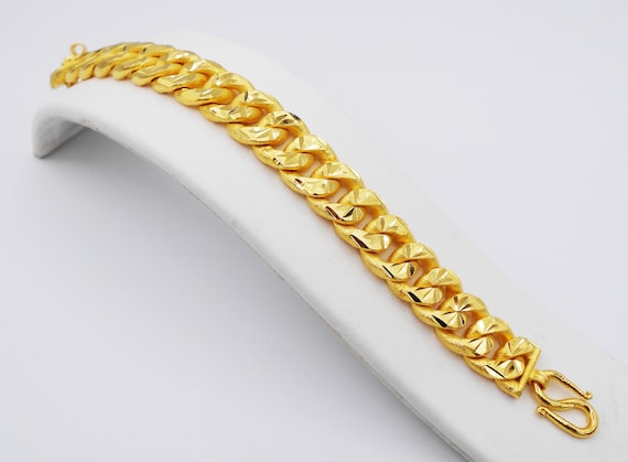 Stylish 18k Yellow Gold Filled Bracelet Chain For Women And Men 7.8 Long  Perfect Classic Gift From Blingfashion, $12.09 | DHgate.Com