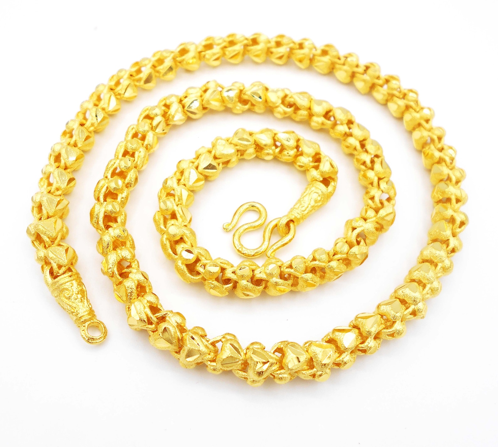 Necklace Gold Chain Link 22K 23K 24K Thai Baht Yellow Gold Etsy