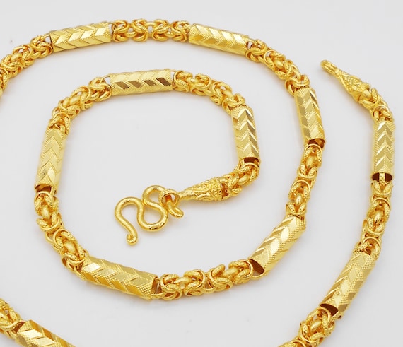 Heart Pendant 22K 24K Thai Baht Yellow Gold GP 22 inches Necklace Jewelry  Women | eBay