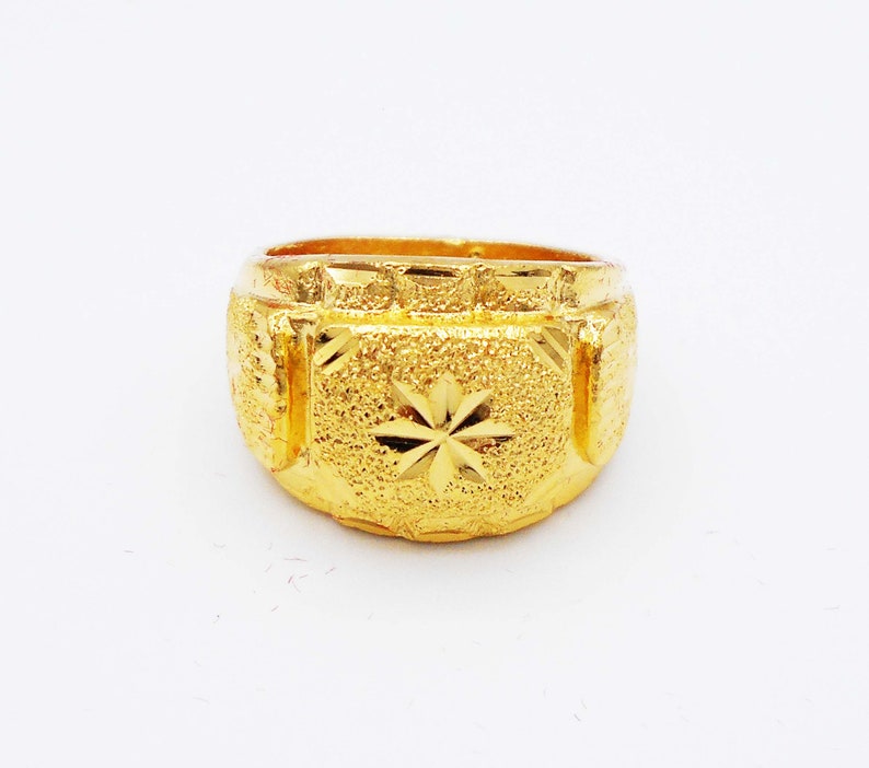 Men's Ring Gold Thai Jewelry 22K 23K 24K Thai Baht Yellow - Etsy