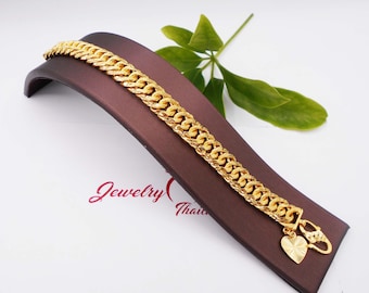 Thai Gold Plated Bangle Bracelet: Handcrafted 24K Style, DDP
