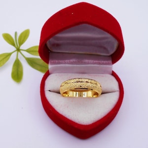 23K Thai Gold Plated Ring Band: Handmade Brass Jewelry