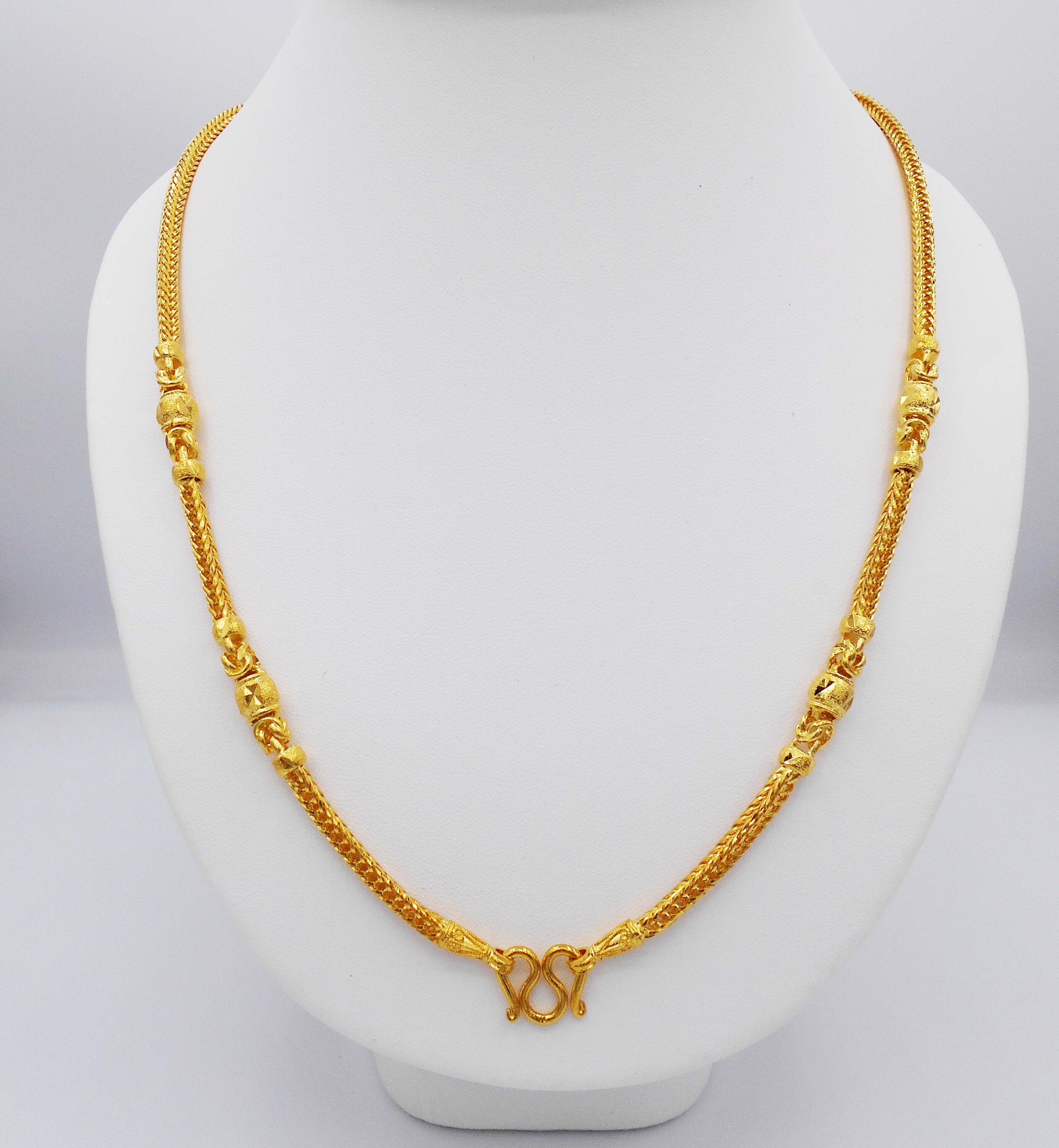 Necklace 24 Inch Gold Beaded Thai Style 22K 23K 24K Thai Baht Etsy