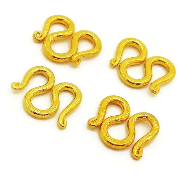 4 Piece CLASP M Size 12,14,16 MM 23K Thai Baht Yellow Gold Plated For Jewelry Gold Necklace Accessories