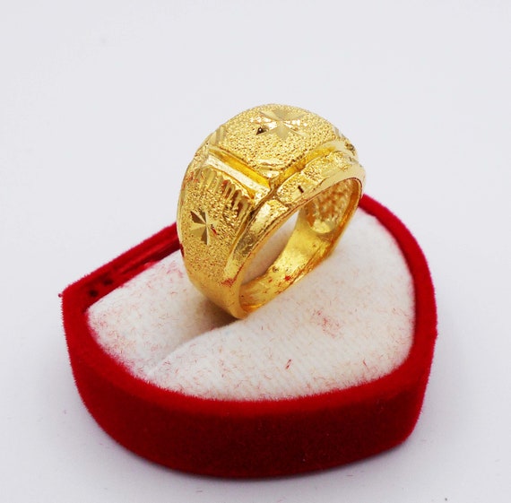 Men's Ring Gold Thai Jewelry 22K 23K 24K Thai Baht Yellow | Etsy