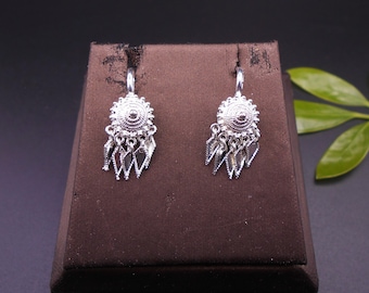Thai Drop Earrings: 24K Gold Plated, Handmade Jewelry ,Delivered Duty Paid