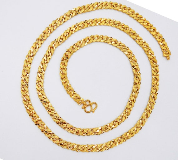 Cuban Necklace Men's Gold Chain 22K 23K 
