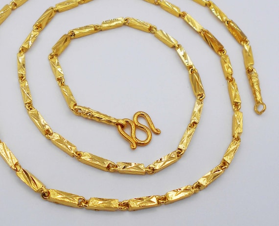 Buy Necklace Gold Chain 22K 23K 24K Thai Baht Yellow Gold Plated for Men  Jewelry for Amulet Buddha Necklace 25 Inch From Thailand Online in India -  Etsy
