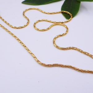 3 mm Necklace Chain 22K 23K 24K Thai Baht Yellow Gold Plated For Men, Women Jewelry Necklace Choker 24 inch From Thailand
