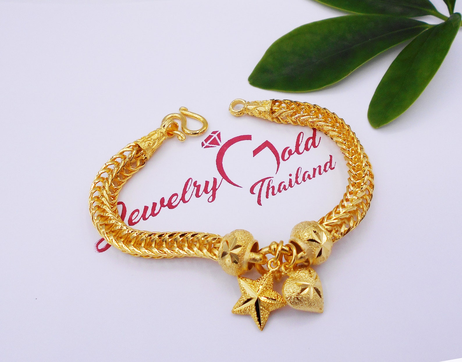 thumbnail image 2 of 22K Thai Yellow Gold Plated Heart Necklace - 18 Inch Lobster Closure, Handmade Women's Pendant With Chain 2 of 2