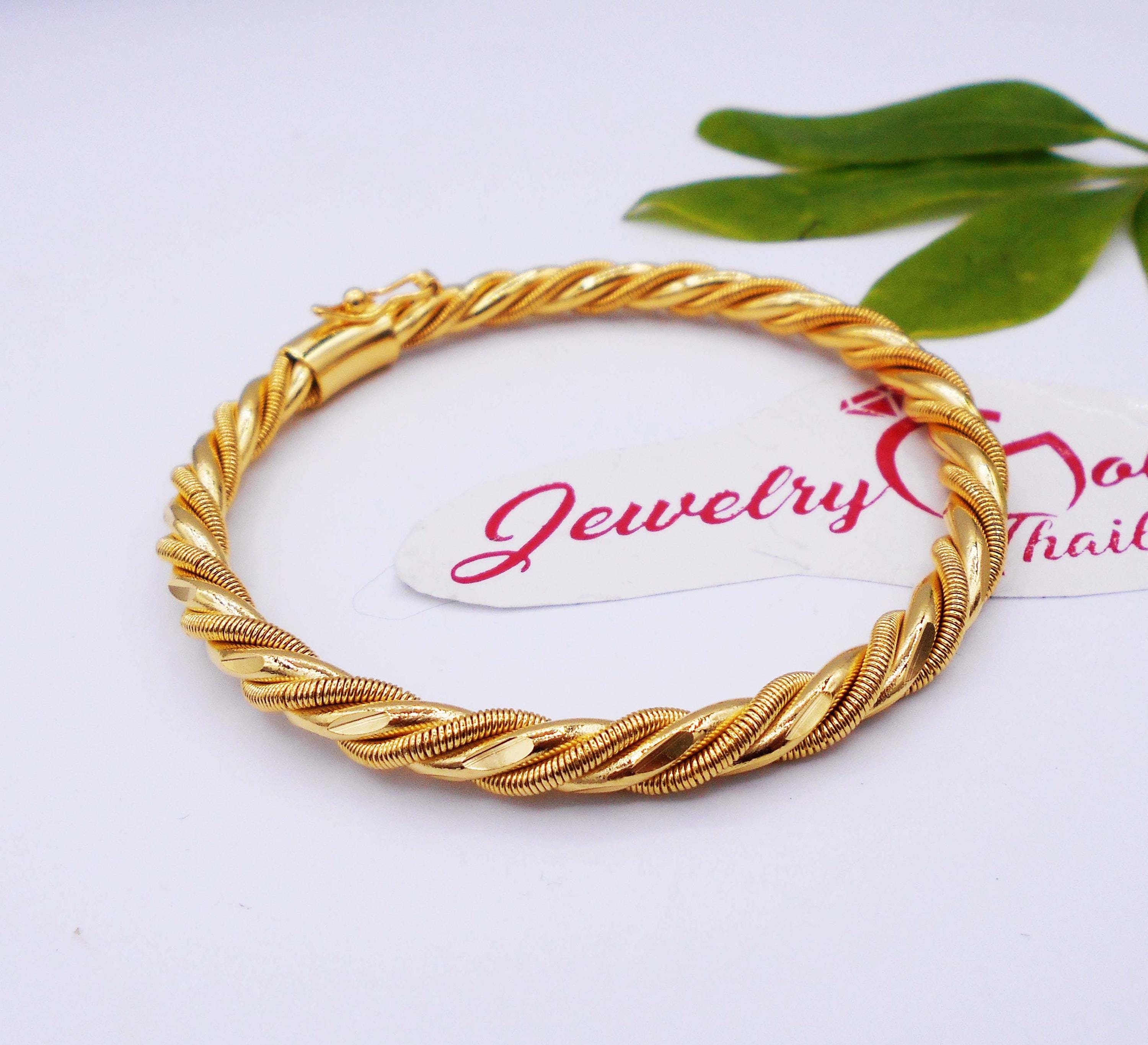アクセサリー CTHY TWIST BANGLE Handmade Thai Gold Plated Twist Bangle Bracelet Jewelry ,delivered