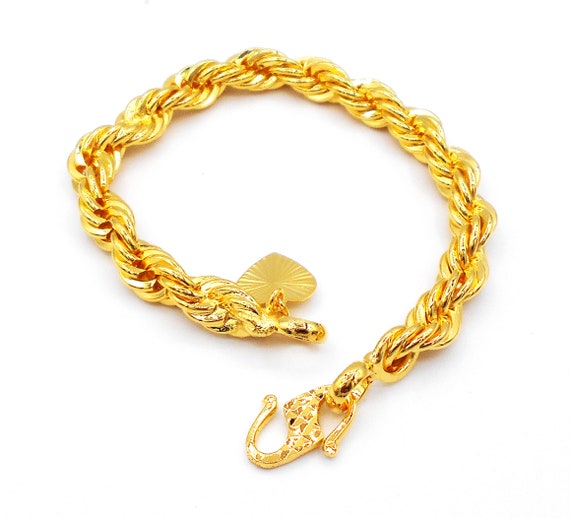 3 Types 24K Yellow Gold Plated 12mm Thick Strong Men's Links Chains Bracelet  | eBay