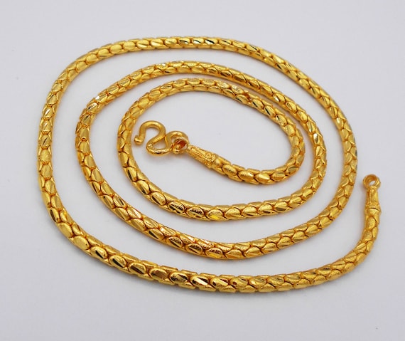 Thailand Gold Necklace,rolo Chain,baht Chain 24k,yellow Gold Plated  Necklaces for Women,men Jewelry,mens Necklace,asia Gold Jewelry,birthday -  Etsy