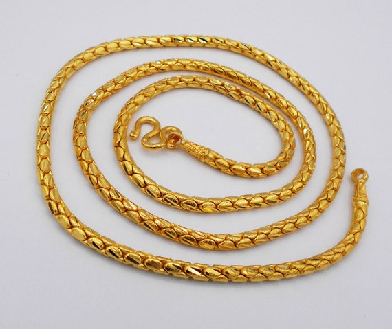 Beads 24k Thai Baht Yellow Gold GP Bracelet Bangle Chain Womens 6.5 -7.5  inch