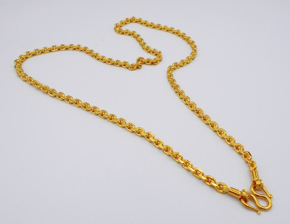 Gold Rope Chain 24k|men's 24k Gold Rope Chain 20 Inch - Real Yellow Gold  Necklace